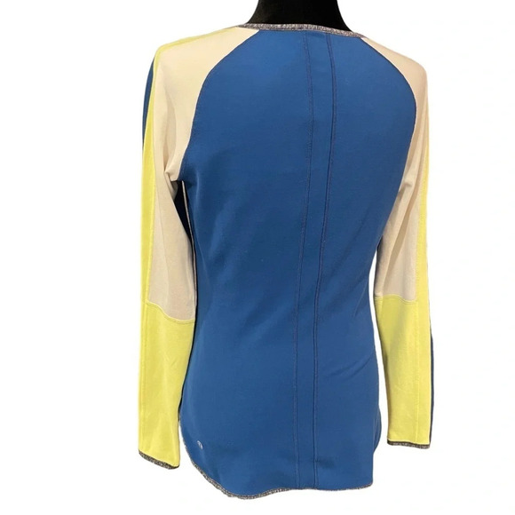 Lululemon Runder Under Long Sleeve Limitless Blue/Heathered Coal/Yellow 8 - Picture 13 of 13